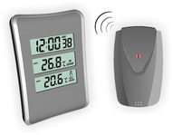 Термометр цифровой электронный ТЕ-1126 «Simple» беспроводной термометр + часы для одновременного измерения температуры в помещении и за окном 